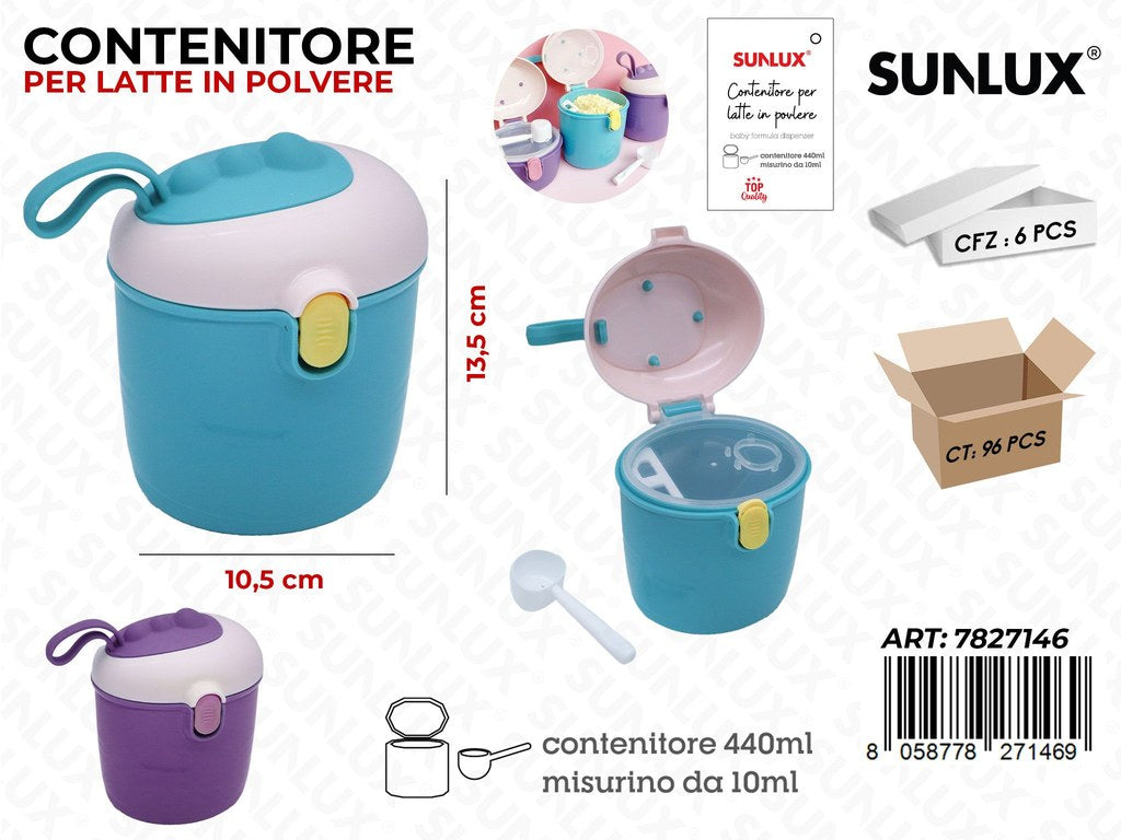 Sunlux Contenitore Latte in Polvere Ass. 440ML 10.5*13.5CM
