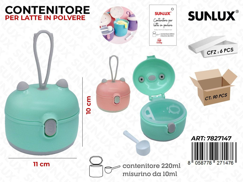 Sunlux Contenitore Latte in Polvere Ass. 220ML 11*10CM