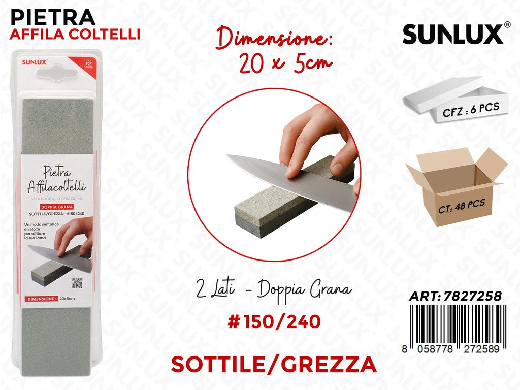 Sunlux Pietra Affila Coltelli 150/240 20*5CM