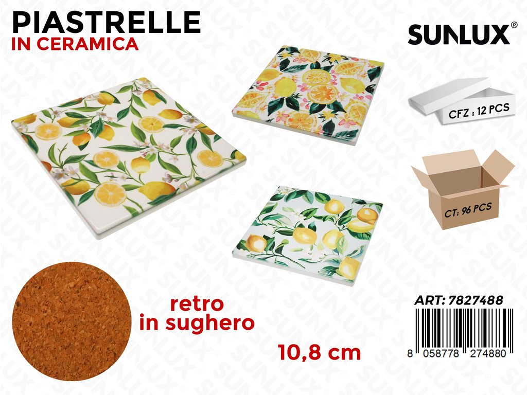 Sunlux Piastrelle in Ceramica Ass. D.10.8CM