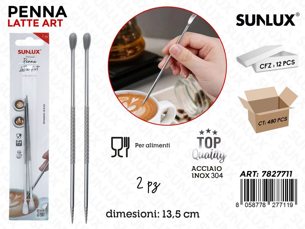Sunlux Penna Latte Art 2PCS 13.5CM