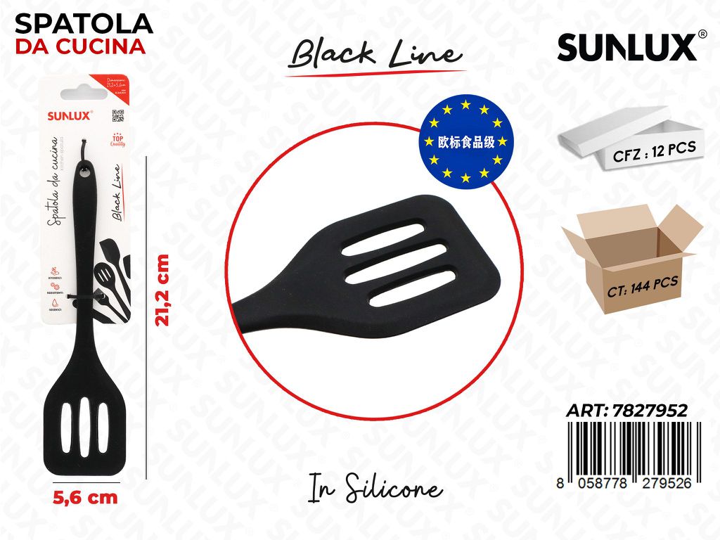 Sunlux Black L. Spatola Cucina Silicone 5.6*21.2CM