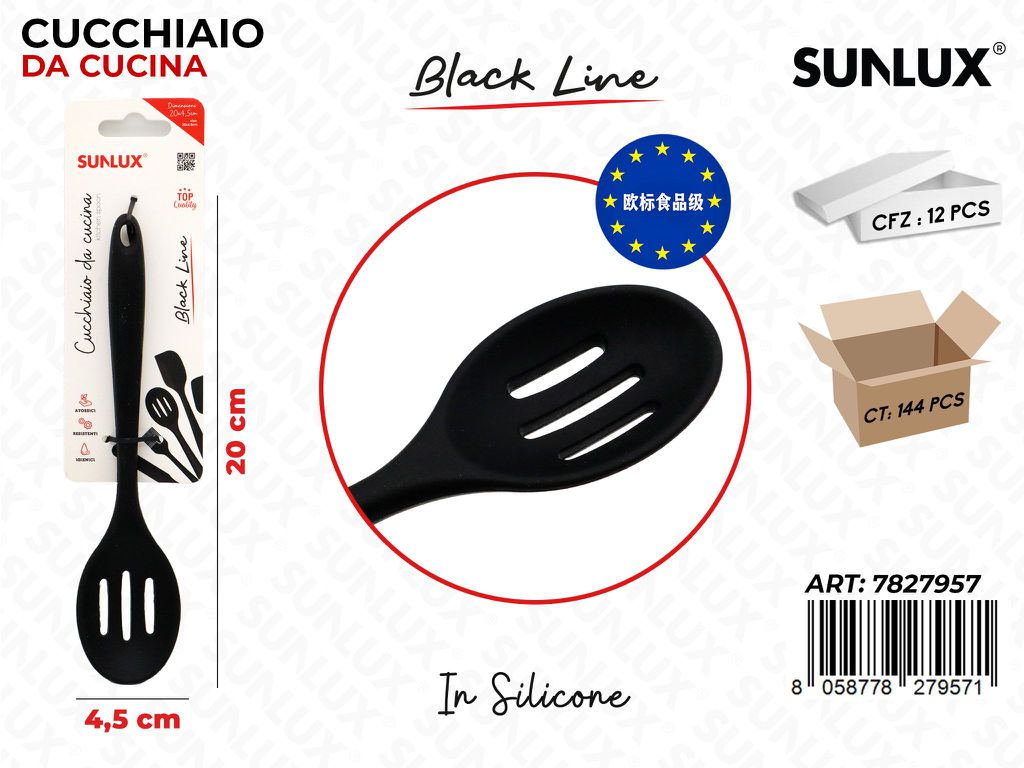 Sunlux Black L. Cucchiaio Cucina Silicone 4.5*20CM