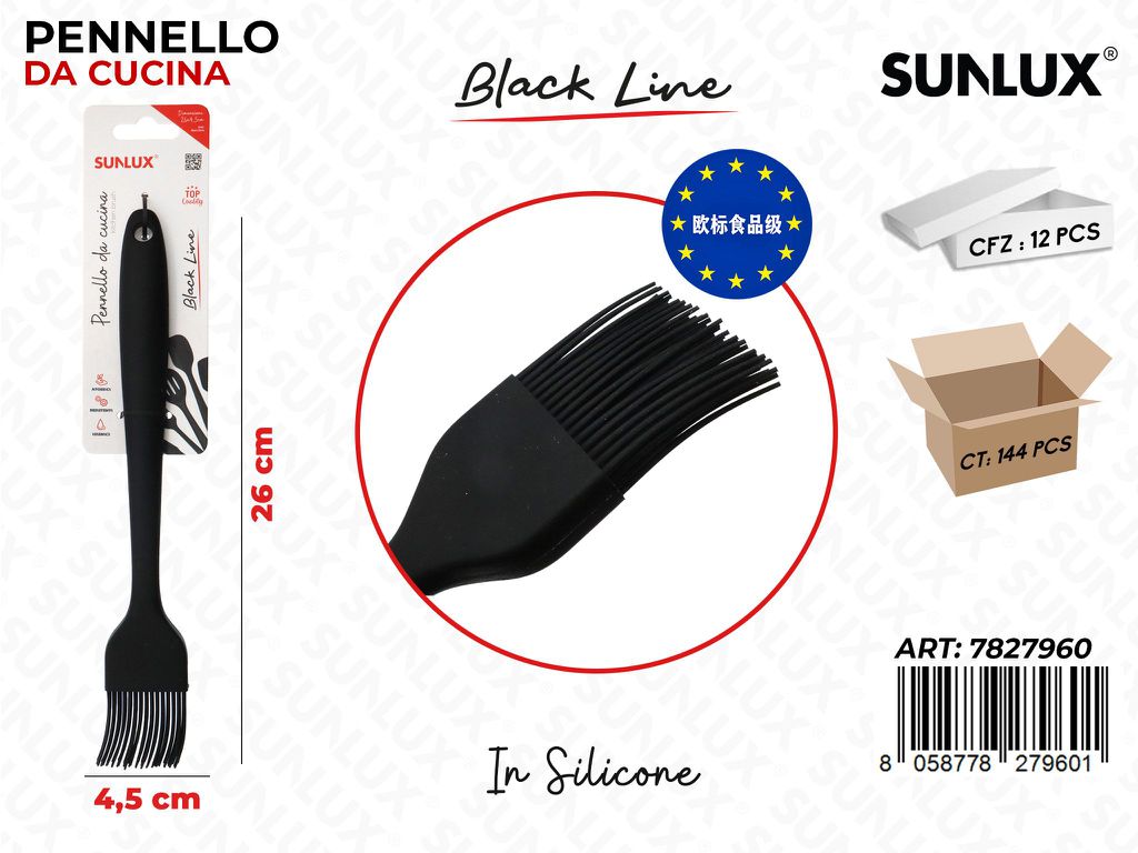 Sunlux Black L. Pennello Cucina Silicone 4.5*26CM