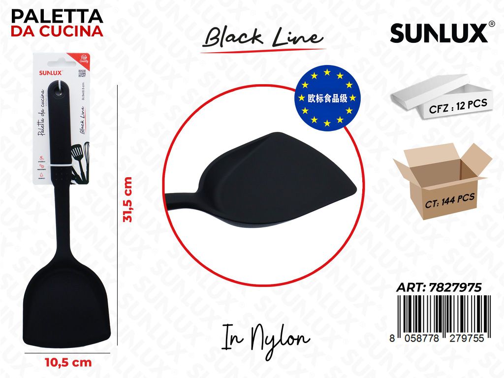 Sunlux Black L. Paletta da Cucina Nylon 31.5*10.5CM