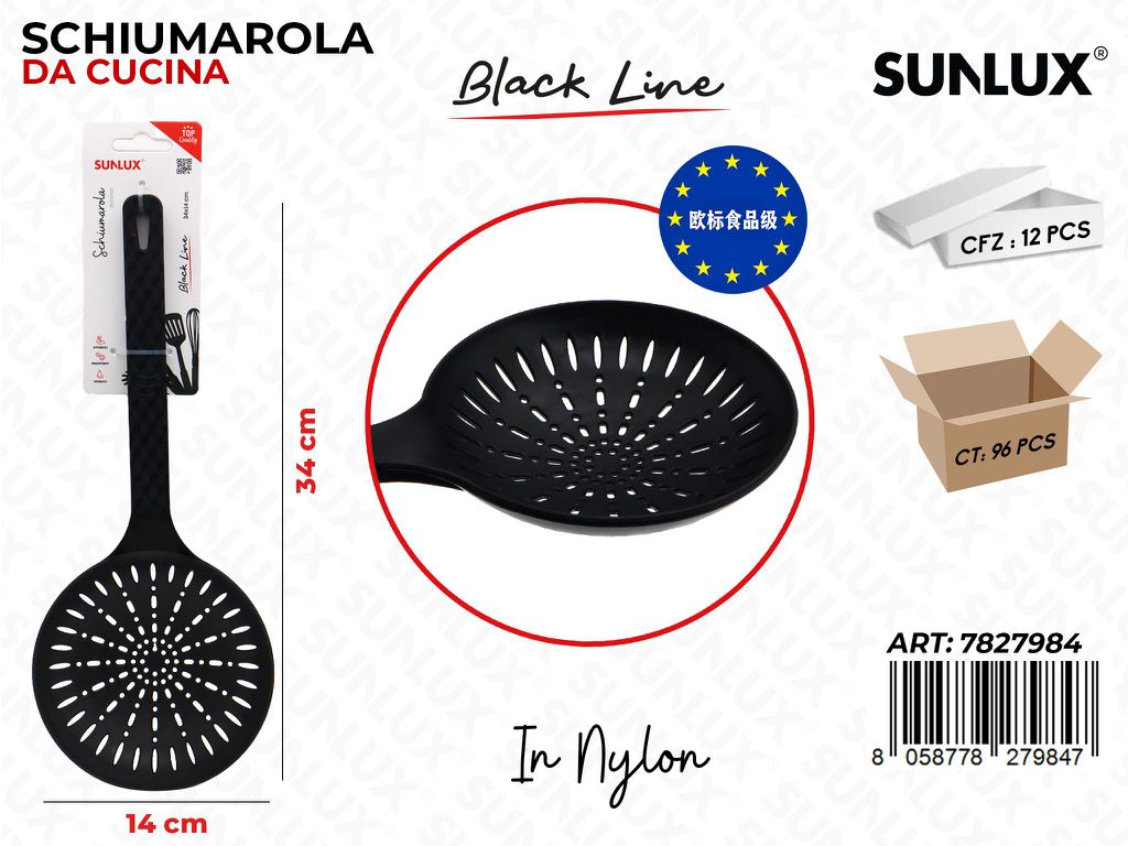 Sunlux Black L. Schiumarola da Cucina Nylon 14*34CM