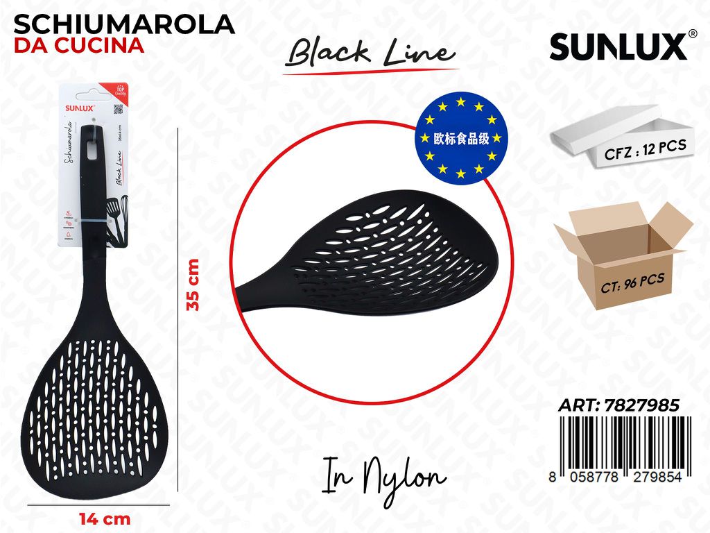 Sunlux Black L. Schiumarola da Cucina Nylon 14*35CM
