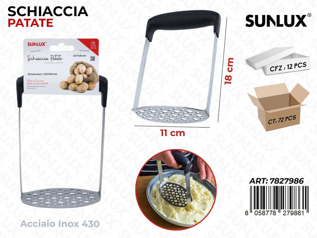 Sunlux Schiaccia Patate Acc. Inox 430 11*18CM