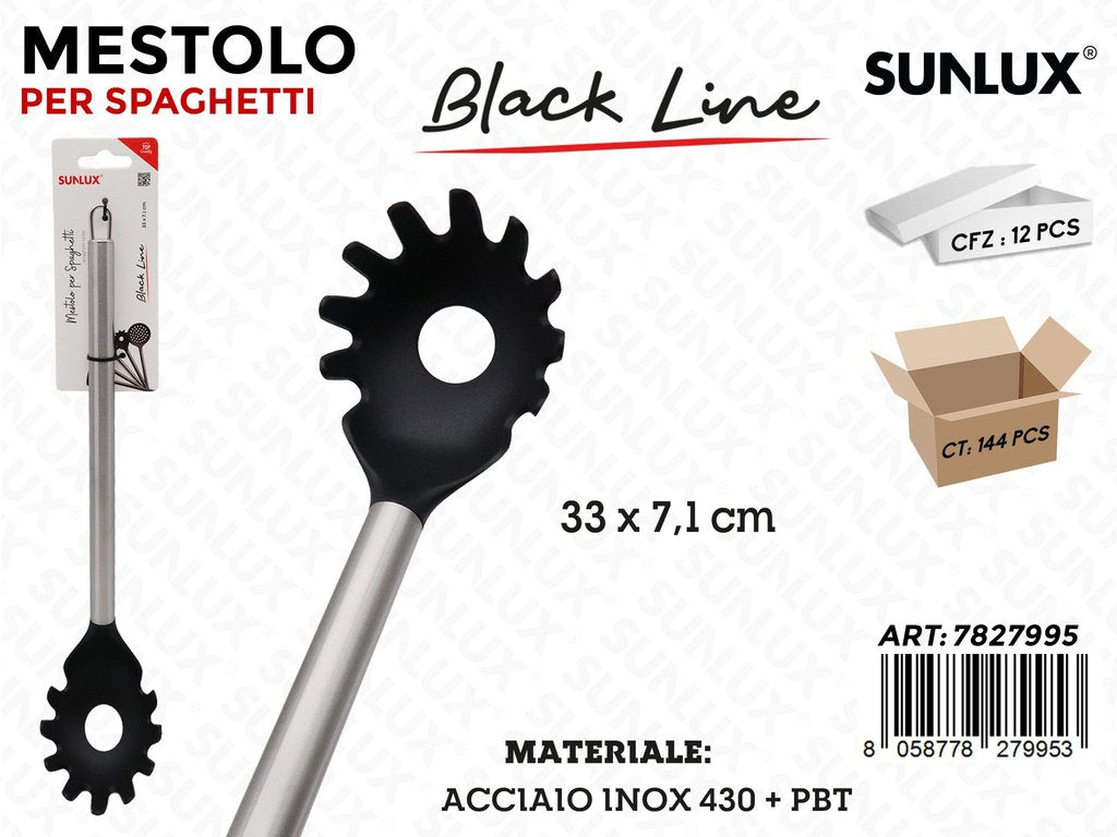 Sunlux Mestolo Spag. Black Line Inox 430 33*7.1CM