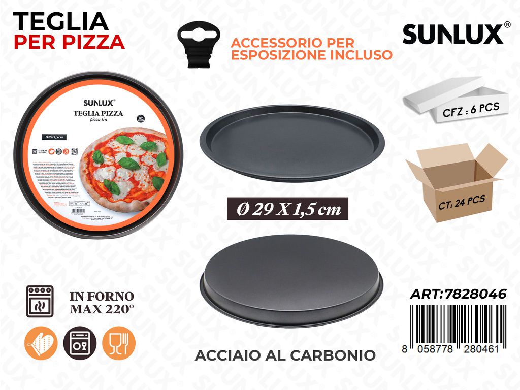 Sunlux Teglia Pizza Acc. al Carbonio D.29*1.5CM