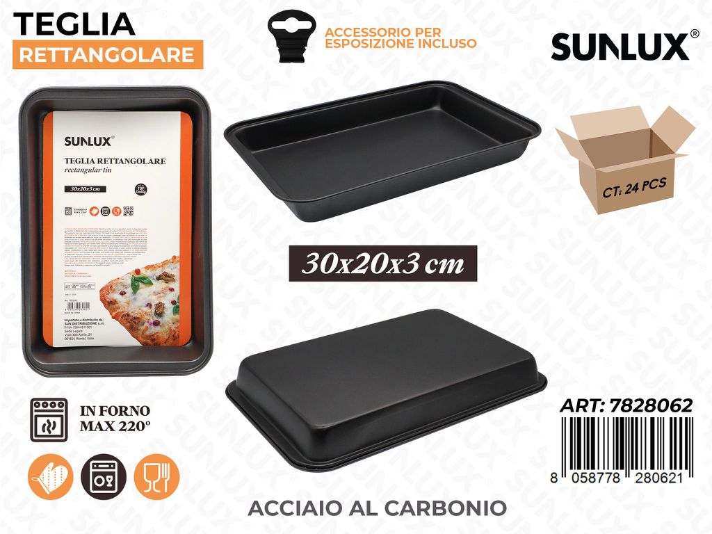 Sunlux Teglia Rett. Acc. al Carbonio 30*20*3CM