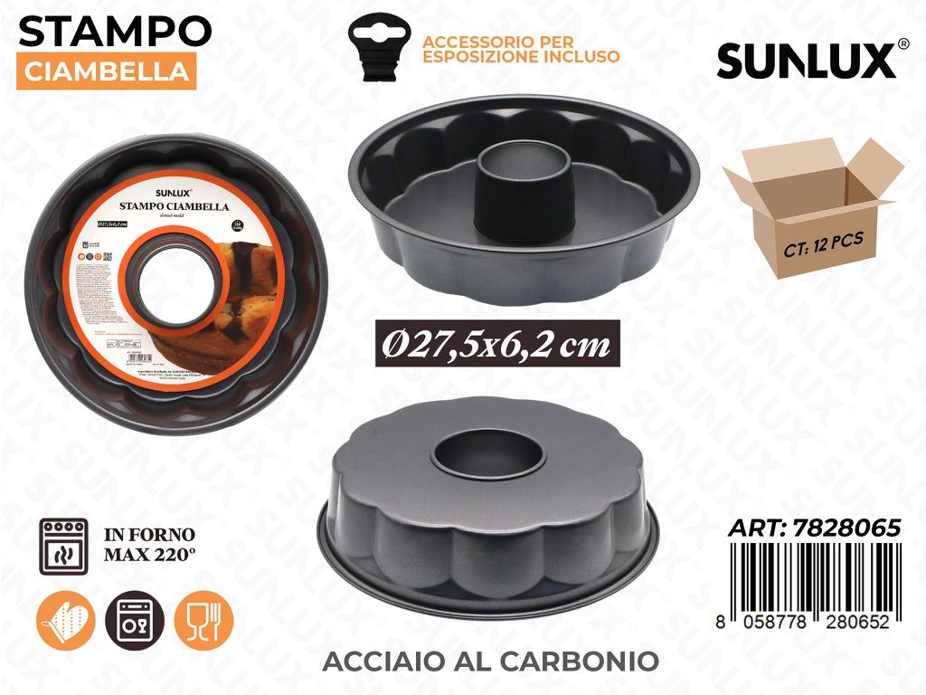 Sunlux Stampo Ciambella Acc. al Carbonio D.27.5*6.2CM
