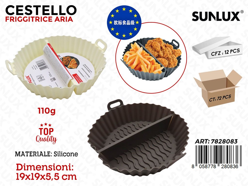 Sunlux Cestello Friggitrice Ad Aria Silic. 110G 19*19*5.5CM Ass.