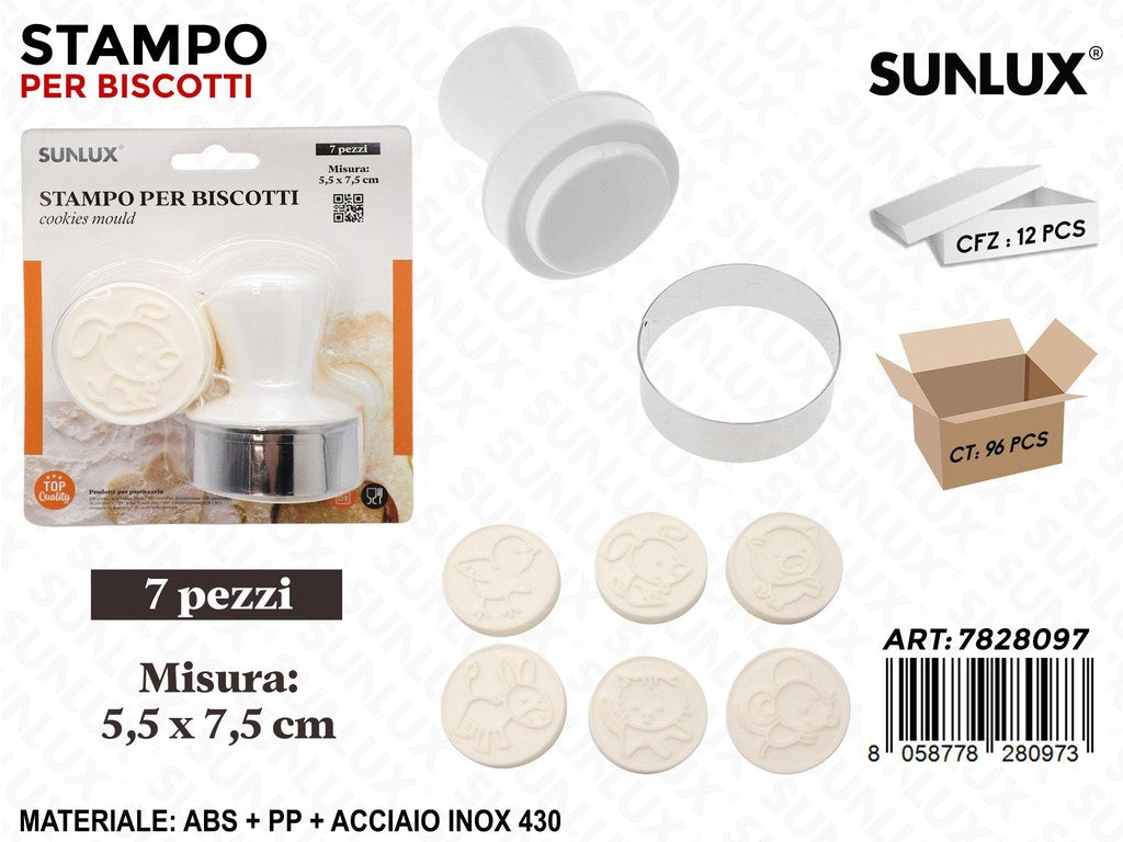 Sunlux Stampo Biscotti 7PCS Ass. 5.5*7.5CM