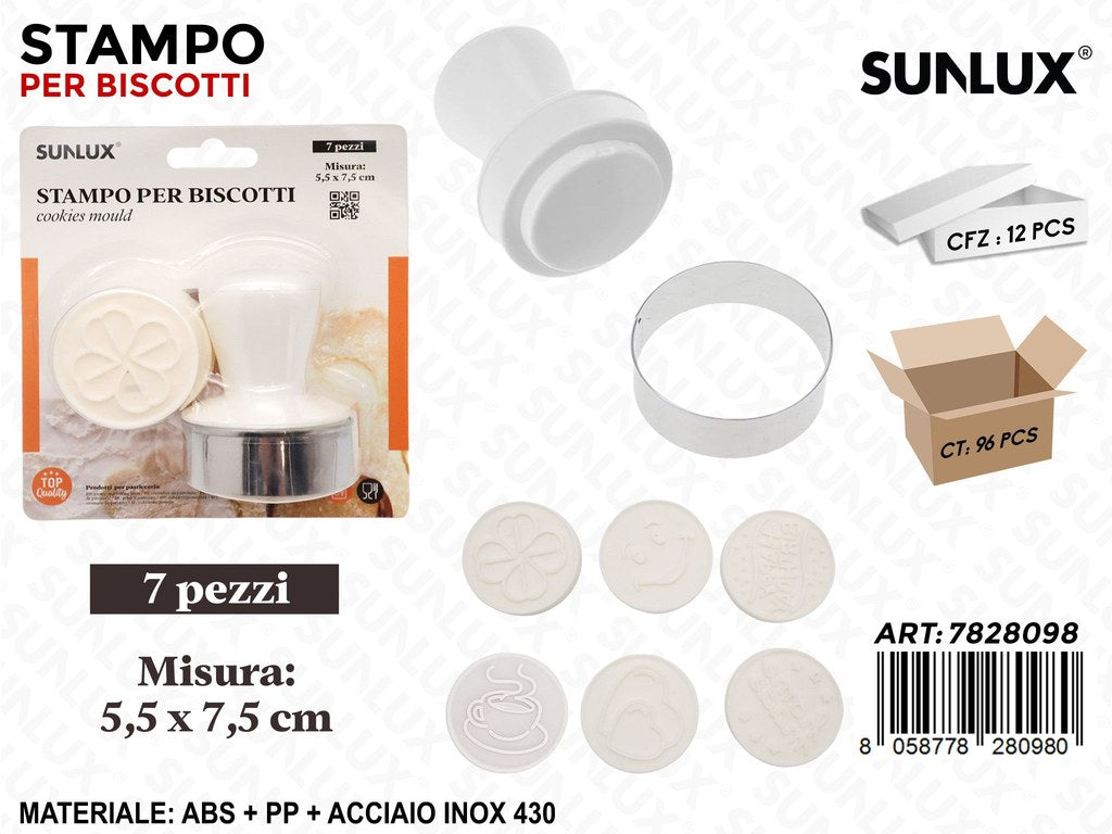 Sunlux Stampo Biscotti 7PCS Ass. 5.5*7.5CM