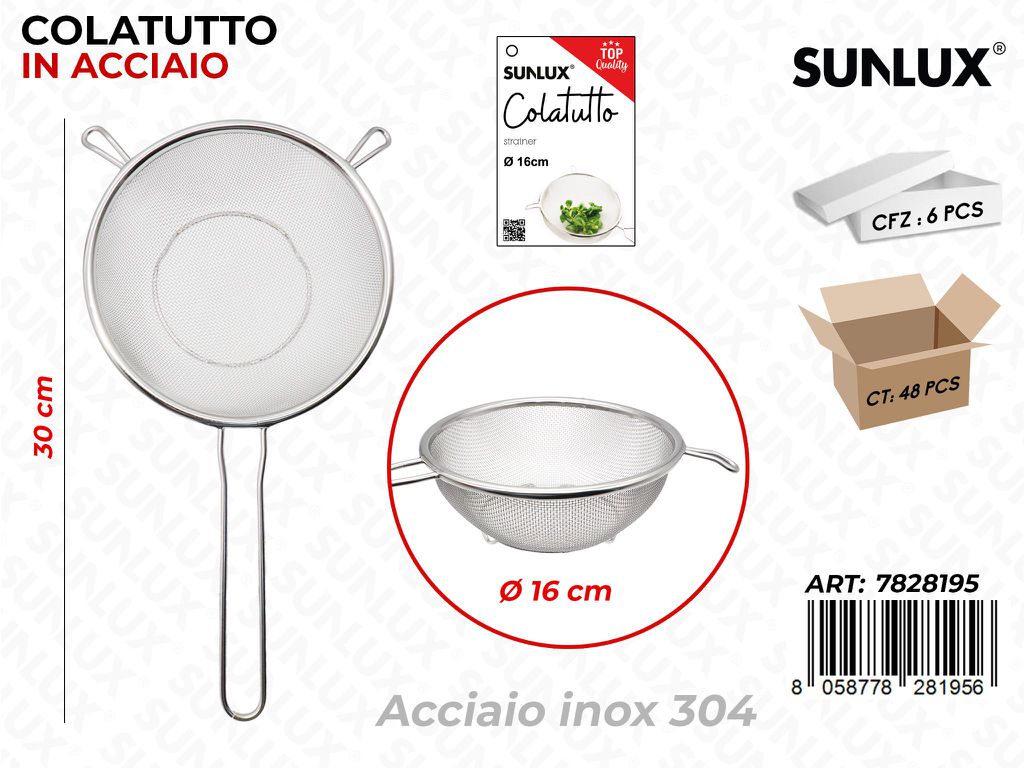 Sunlux Colatutto Acc.inox 304 D.16CM