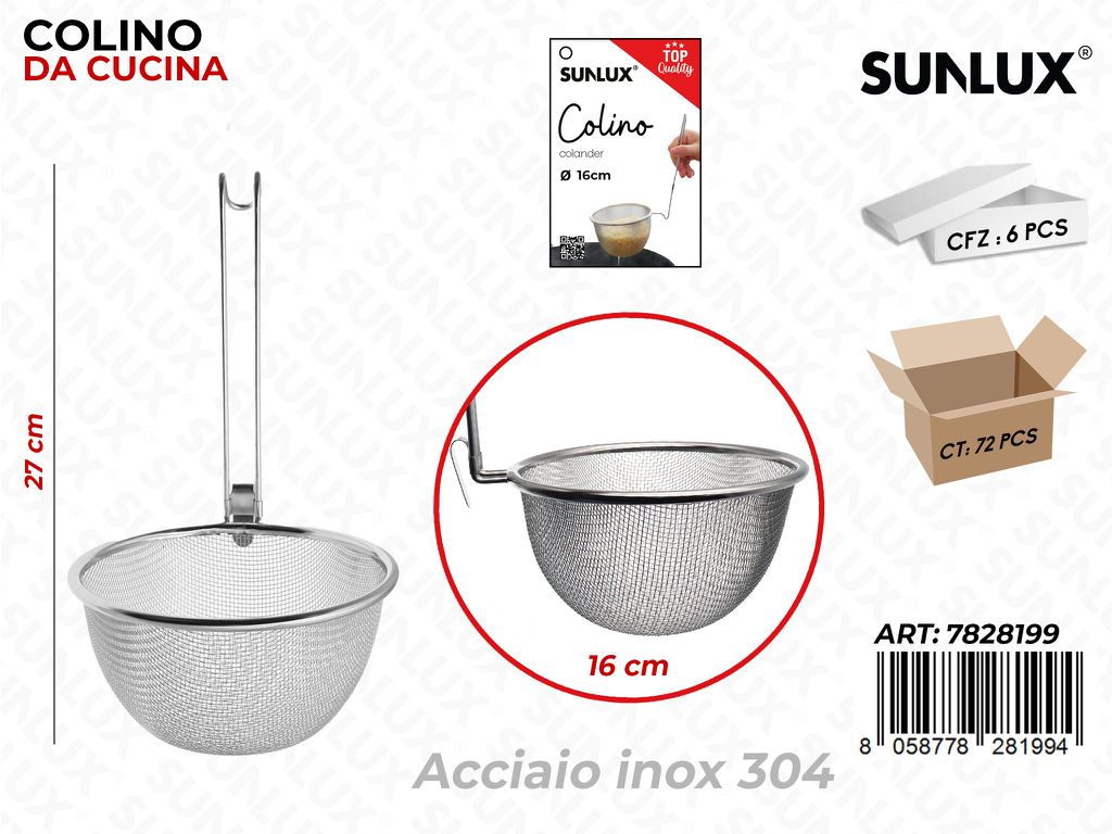Sunlux Colino Cucina in Acciaio 304 27*16CM