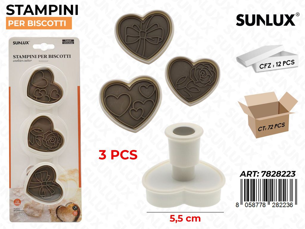 Sunlux Stampini per Biscotti 3PCS 5.5CM