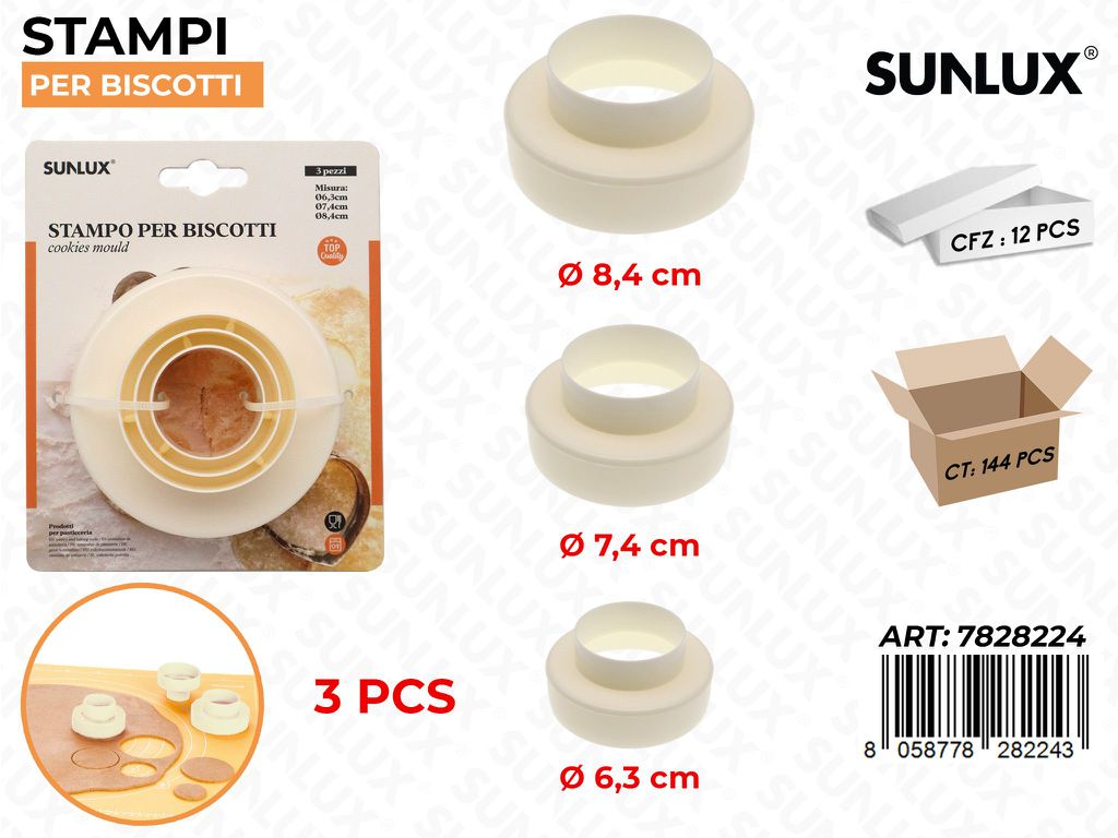 Sunlux Stampi per Biscotti 3PCS Ass.