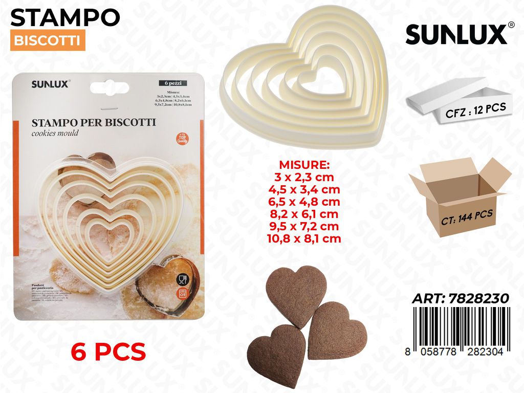 Sunlux Stampo per Biscotti 6PCS Ass.
