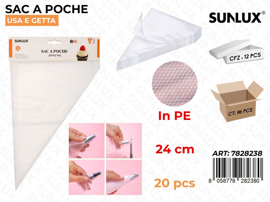 Sunlux Sac a Poche in Pe 20PCS 24CM