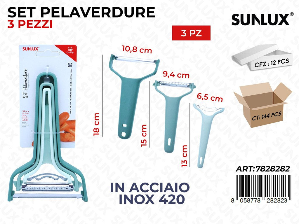 Sunlux Set Pelaverdure 3PCS Inox 420 Ass.
