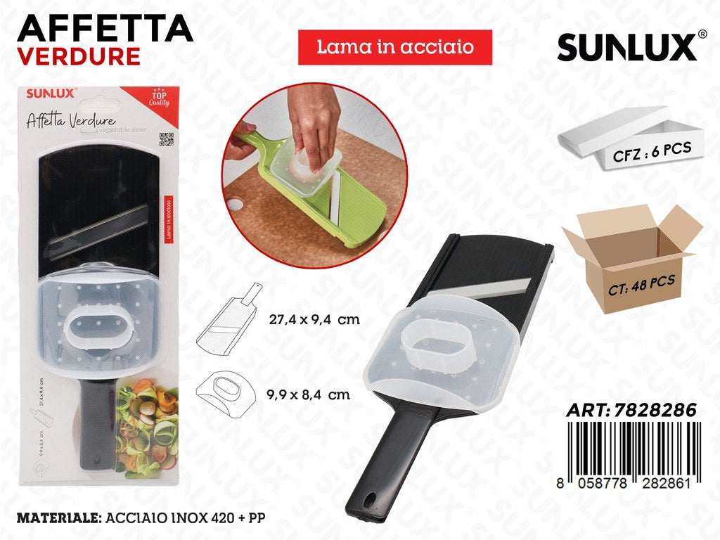 Sunlux Affetta Verdure Acciaio INOX420 con Pp 27.4*9.4CM/9.9*8.4CM