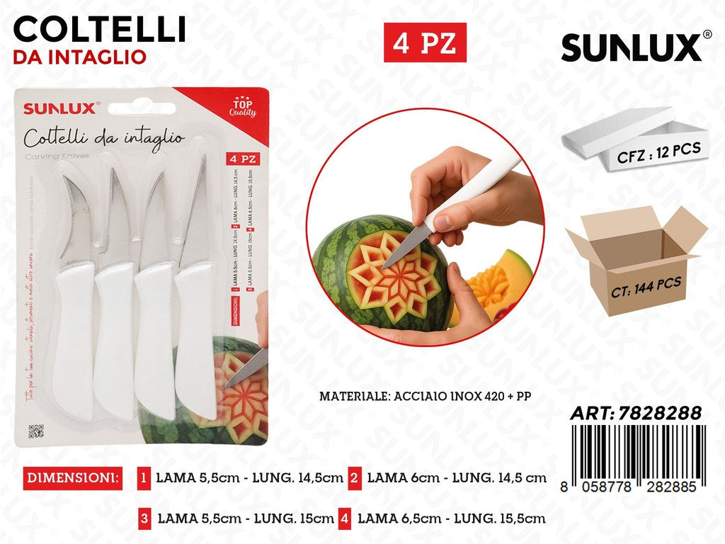 Sunlux Coltelli da Intaglio ACC.420 4PCS Ass.