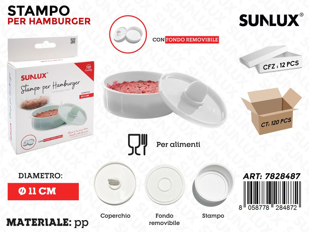 Sunlux Stampo per Hamburger Pp D.11CM