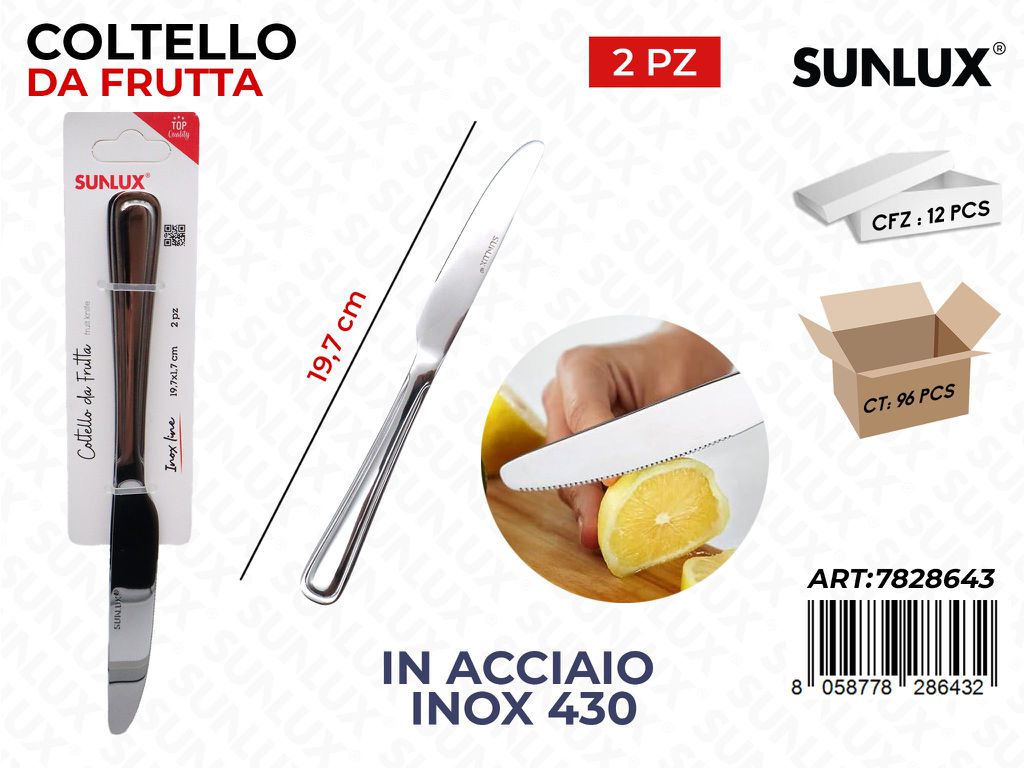 Sunlux Coltello da Frutta Acc.inox 430 2PCS 19.7CM