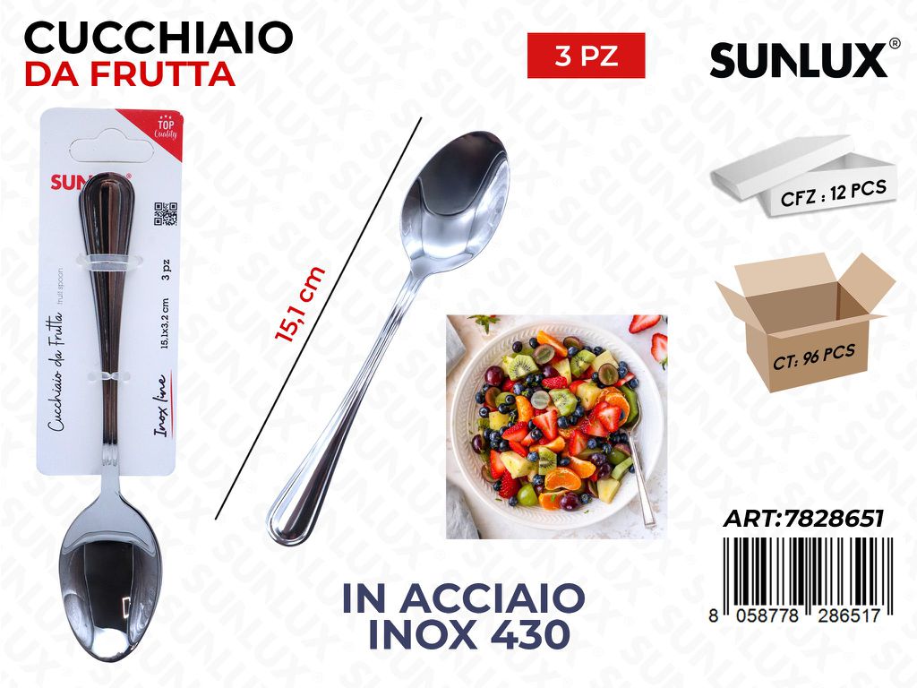 Sunlux Cucchiaio da Frutta 3PCS Acc.inox 430 15.1CM