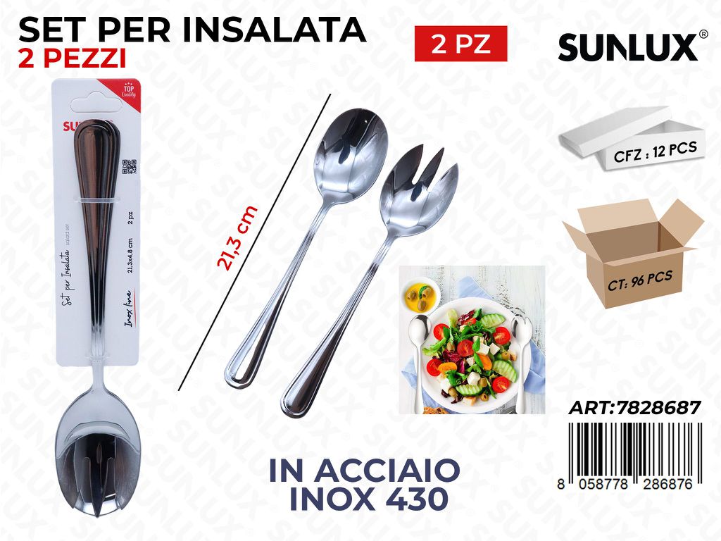 Sunlux Set Insalata 2PCS Acc.inox 430 21.3CM