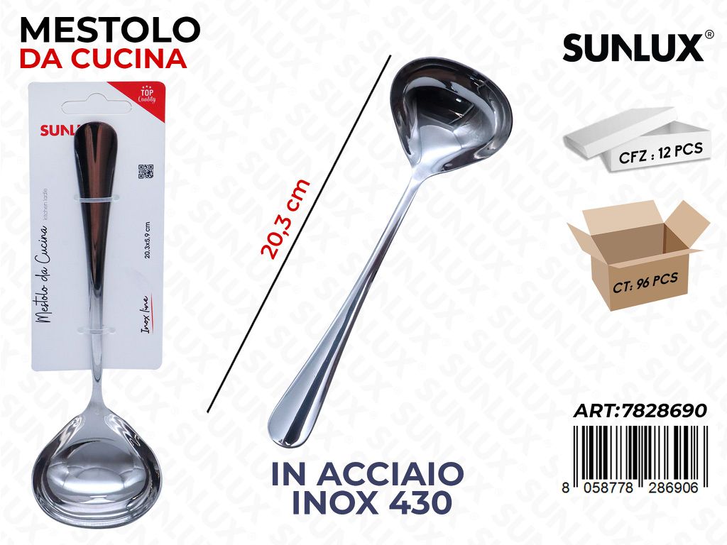 Sunlux Mestolo da Cucina Acc.inox 430 20.3CM