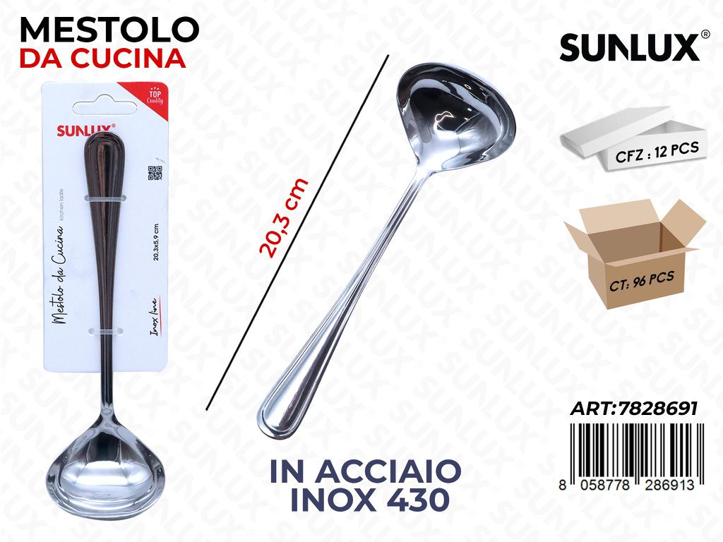 Sunlux Mestolo da Cucina Acc.inox 430 20.3CM