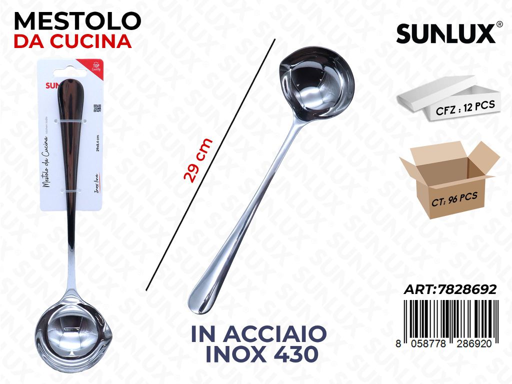 Sunlux Mestolo da Cucina Acc.inox 430 29CM