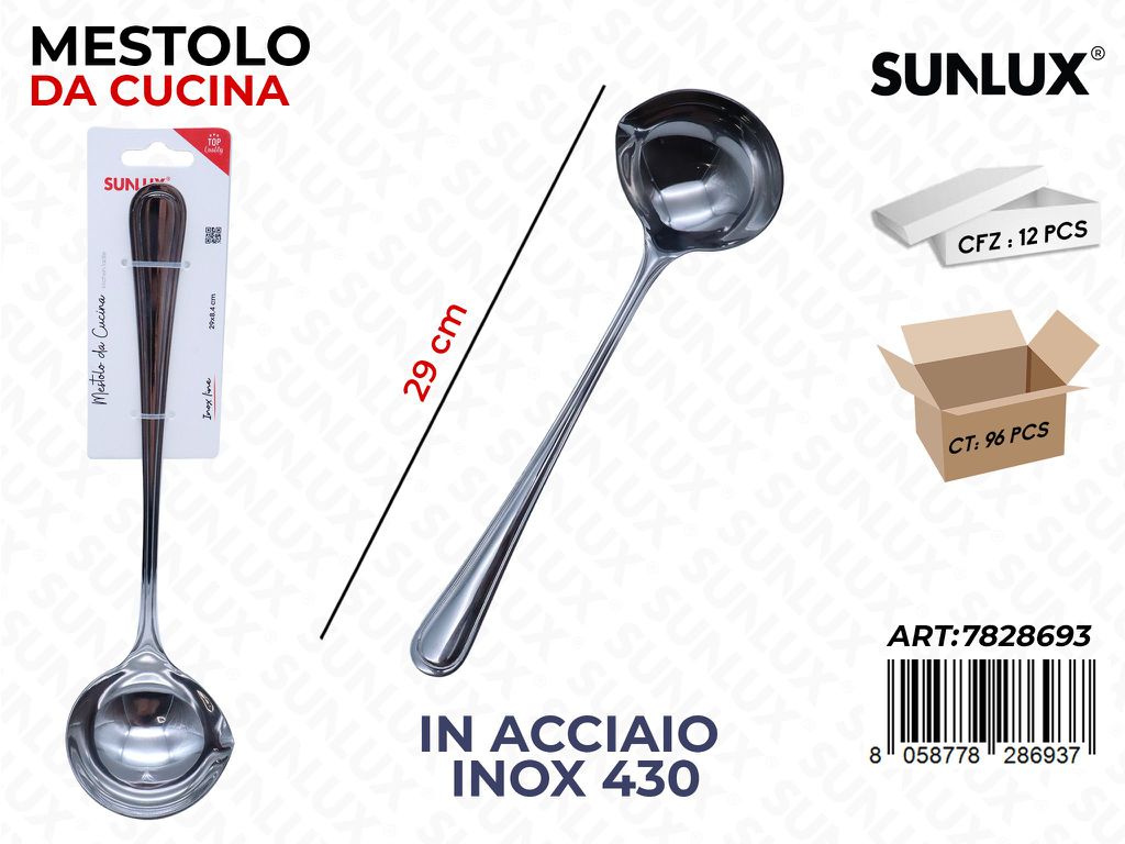 Sunlux Mestolo da Cucina Acc.inox 430 29CM