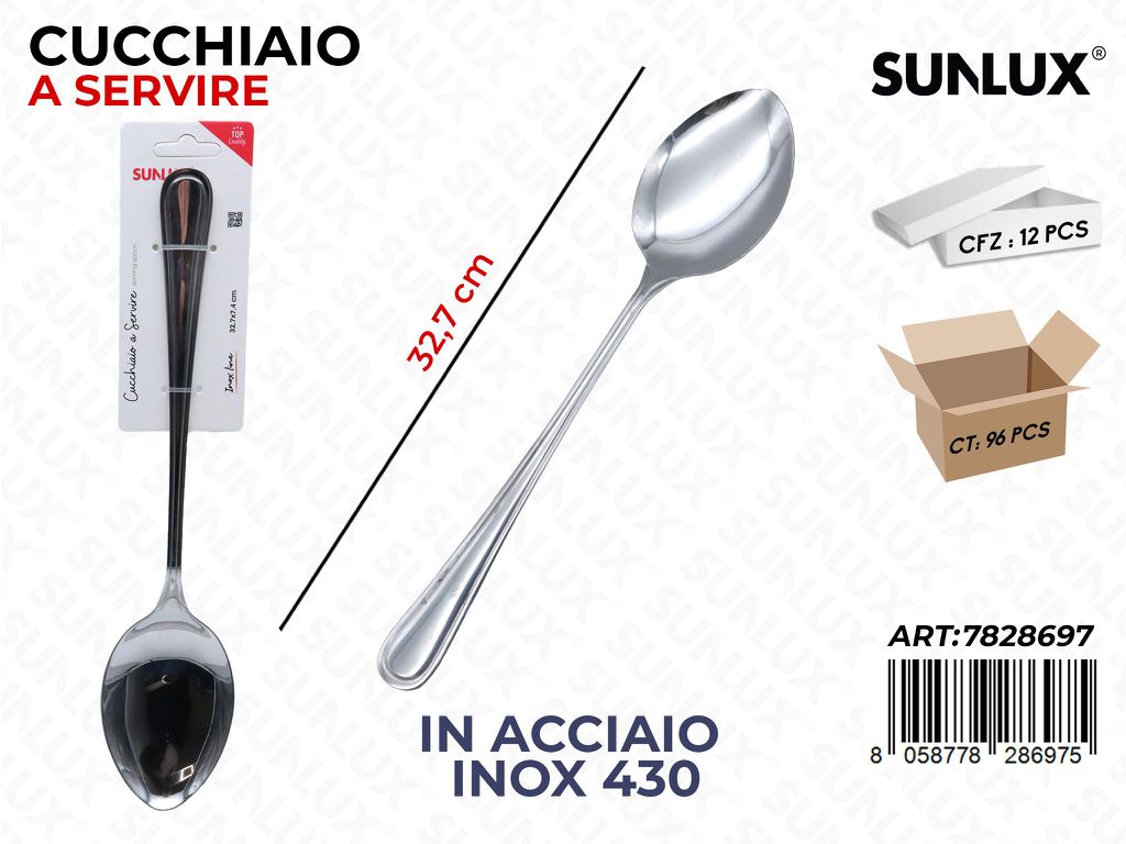 Sunlux Cucchiaio a Servire Acc.inox 430 32.7CM