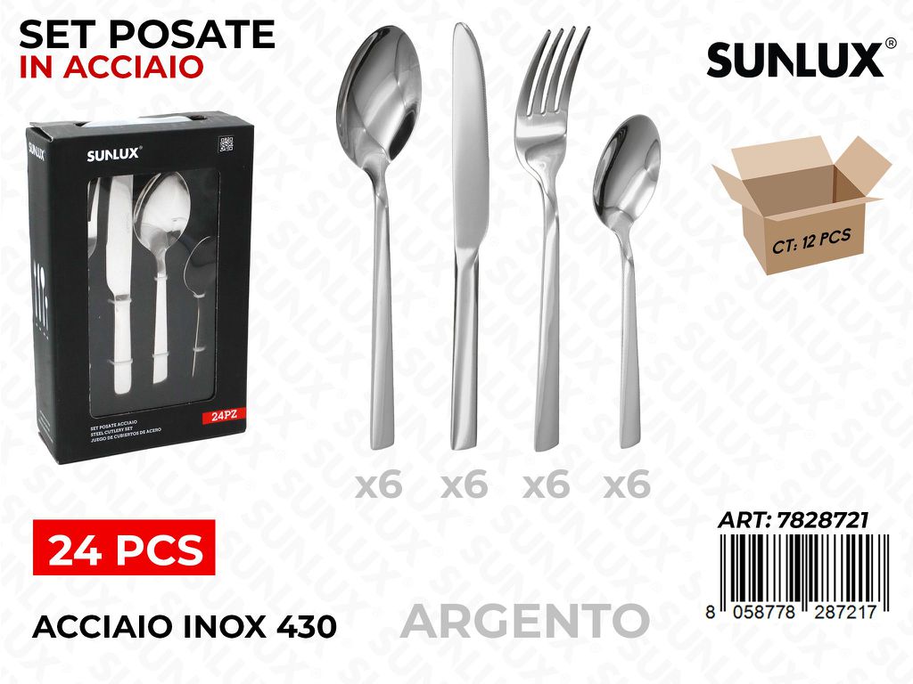 Sunlux Set Posate Arg. Acciaio 430 24PCS