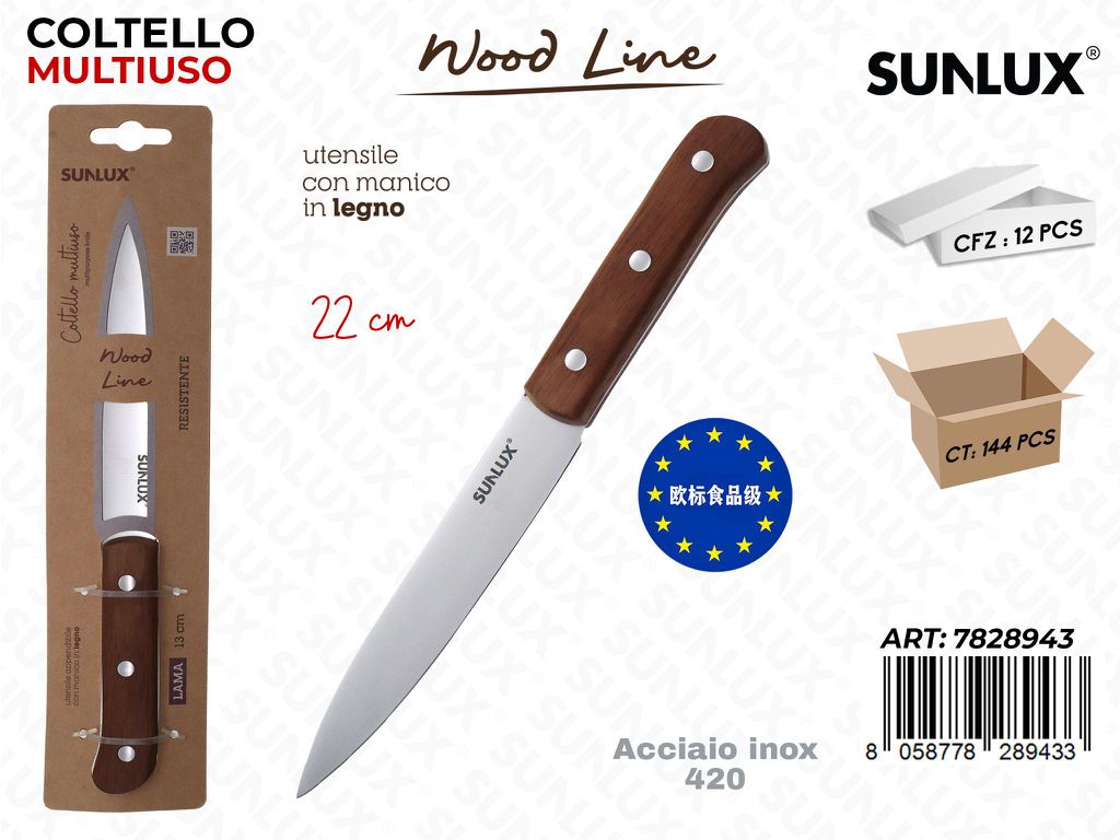 Sunlux Wood L. Coltello ACC.420 22CM