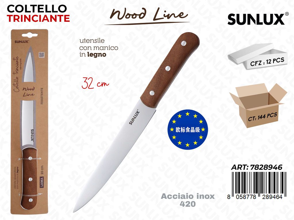 Sunlux Wood L. Coltello Trinciante ACC.420 32CM