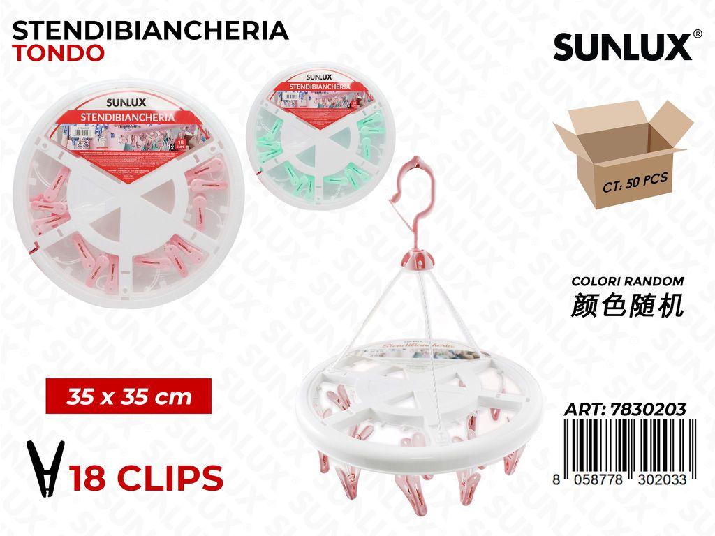 Stendibiancheria 18CLIPS Ass. 35*35CM