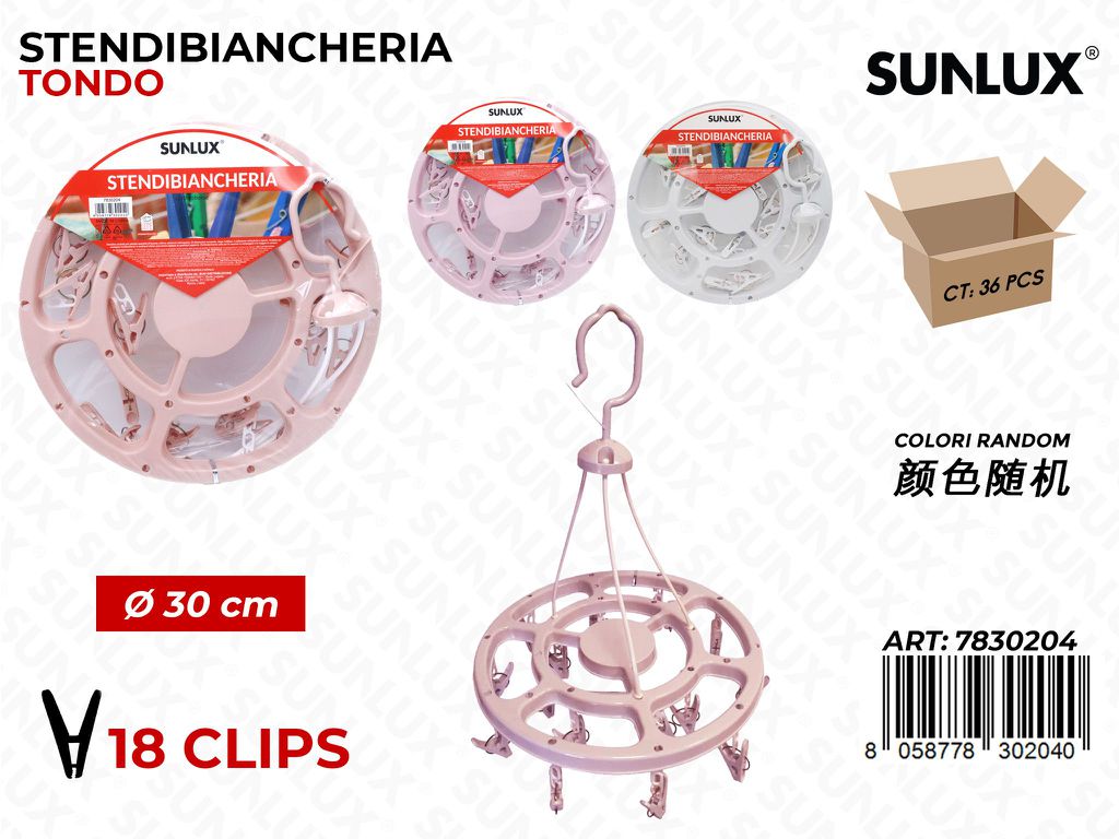 Stendibiancheria 18CLIPS Ass. 30CM