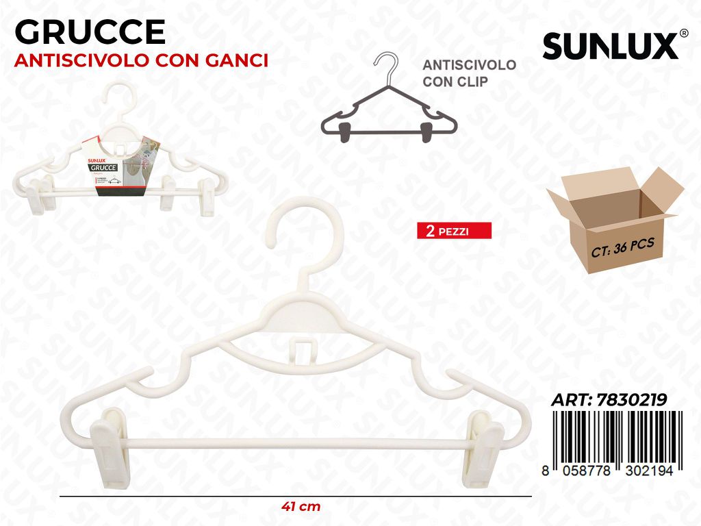 Sunlux Grucce Antiscivolo c/ Clip 2PCS 41CM