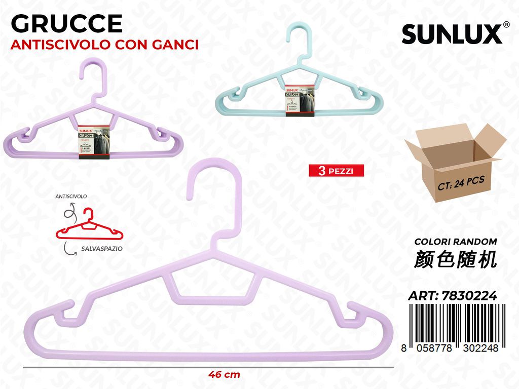 Sunlux Grucce Antiscivolo Ass. 3PCS 41CM