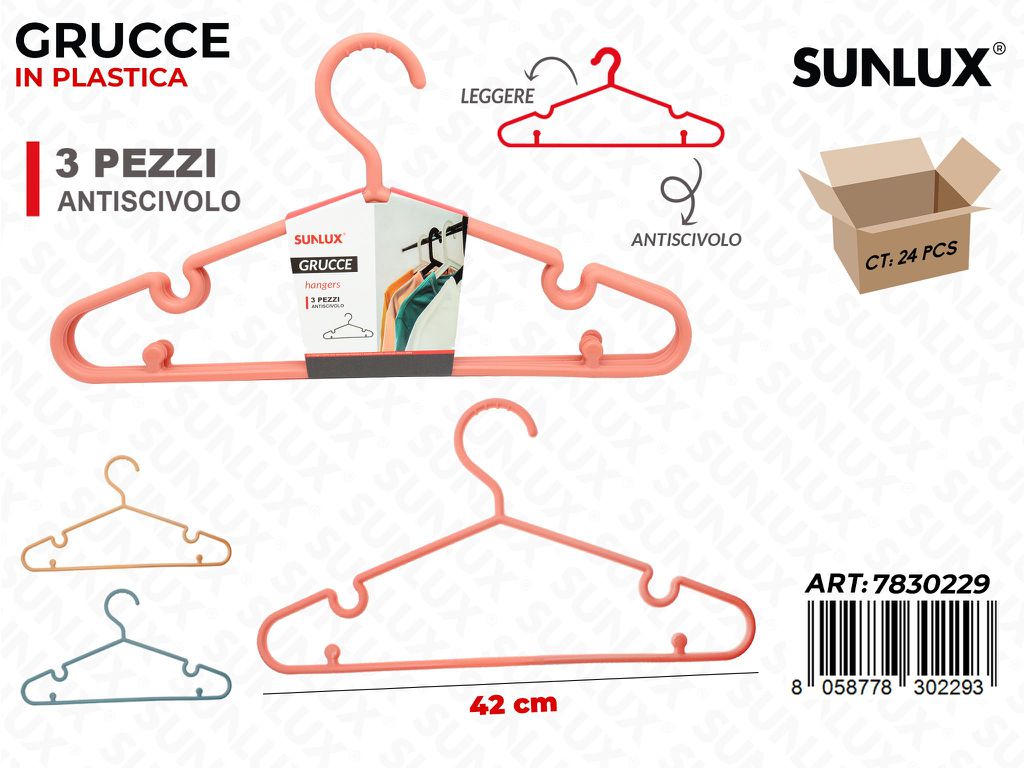 Sunlux Grucce Antiscivolo Ass. 3PCS 42CM