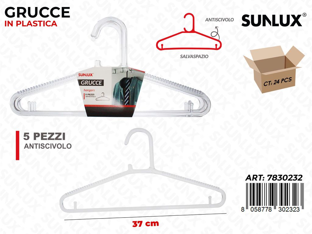 Sunlux Grucce Antiscivolo Ass. 5PCS 37CM
