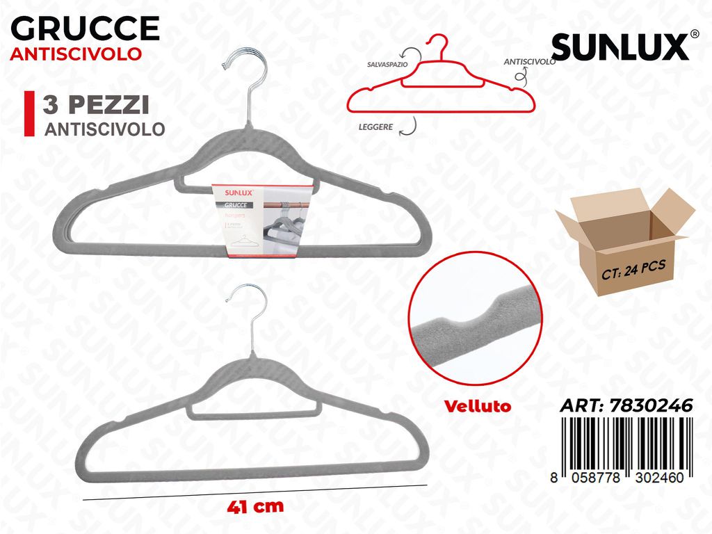 Sunlux Grucce Antiscivolo Ass. 3PCS 41CM