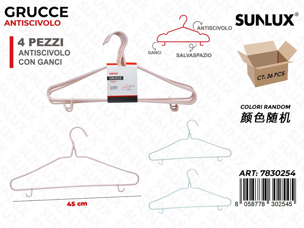 Sunlux Grucce Antiscivolo Ass. 4PCS 45CM