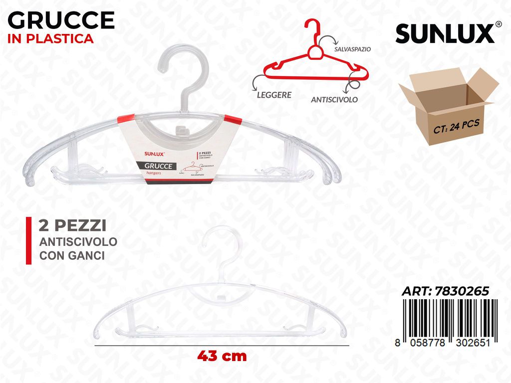 Sunlux Grucce Antiscivolo Pp 2PCS 43CM