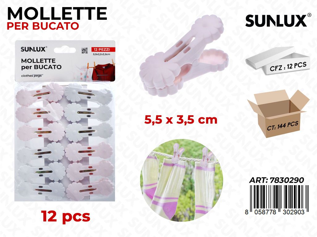 Sunlux Mollette Bucato Ass. 12PCS 5.5*3.5CM